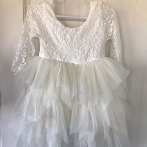 White flower girl dress